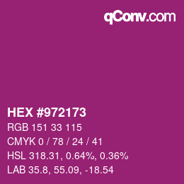 Farbcode: HEX #972173 | qconv.com