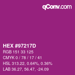 Color code: HEX #97217D | qconv.com