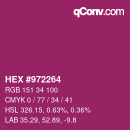 カラーコード: HEX #972264 | qconv.com