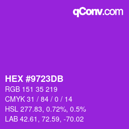 カラーコード: HEX #9723DB | qconv.com