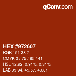 Color code: HEX #972607 | qconv.com