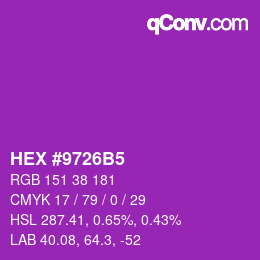 Color code: HEX #9726B5 | qconv.com