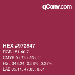 Color code: HEX #972847 | qconv.com