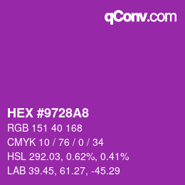 カラーコード: HEX #9728A8 | qconv.com