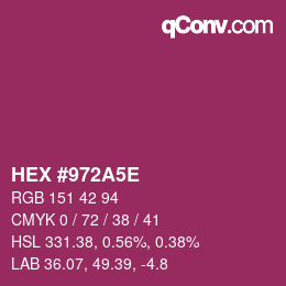 Color code: HEX #972A5E | qconv.com