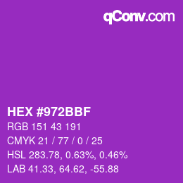 Código de color: HEX #972BBF | qconv.com