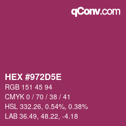 Color code: HEX #972D5E | qconv.com