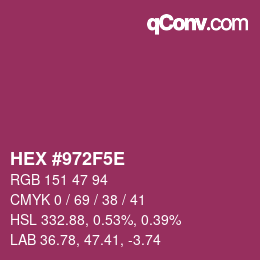 Color code: HEX #972F5E | qconv.com