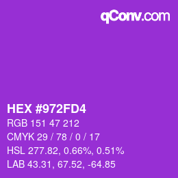 カラーコード: HEX #972FD4 | qconv.com