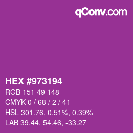 颜色代码: HEX #973194 | qconv.com