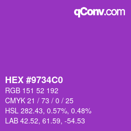 Color code: HEX #9734C0 | qconv.com
