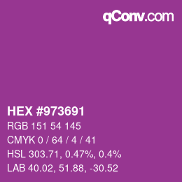 颜色代码: HEX #973691 | qconv.com