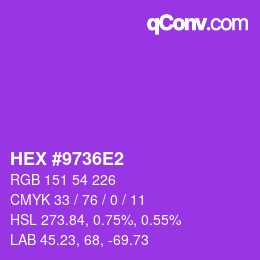 カラーコード: HEX #9736E2 | qconv.com