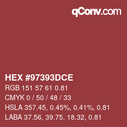 Código de color: HEX #97393DCE | qconv.com