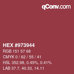 Color code: HEX #973944 | qconv.com
