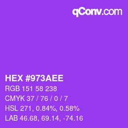 颜色代码: HEX #973AEE | qconv.com