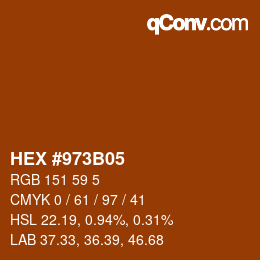 Color code: HEX #973B05 | qconv.com
