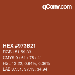 Color code: HEX #973B21 | qconv.com