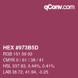 颜色代码: HEX #973B5D | qconv.com