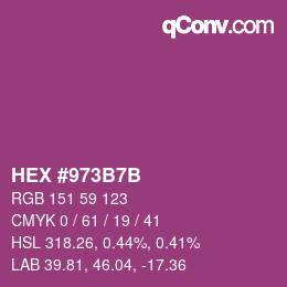颜色代码: HEX #973B7B | qconv.com