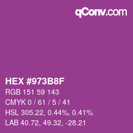 Color code: HEX #973B8F | qconv.com