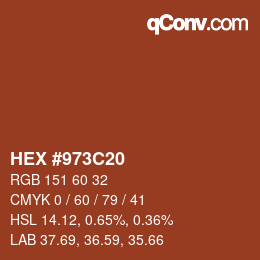 Color code: HEX #973C20 | qconv.com