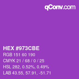 Color code: HEX #973CBE | qconv.com