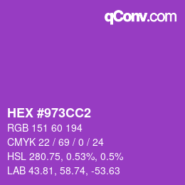 カラーコード: HEX #973CC2 | qconv.com