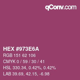 Farbcode: HEX #973E6A | qconv.com