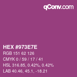 Color code: HEX #973E7E | qconv.com