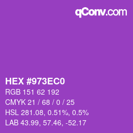 カラーコード: HEX #973EC0 | qconv.com