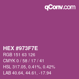 Color code: HEX #973F7E | qconv.com