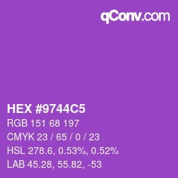 Color code: HEX #9744C5 | qconv.com