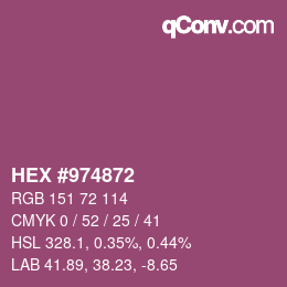 Color code: HEX #974872 | qconv.com