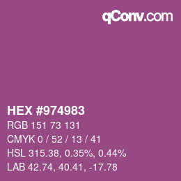 颜色代码: HEX #974983 | qconv.com