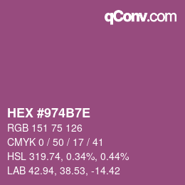 Color code: HEX #974B7E | qconv.com
