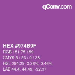 Color code: HEX #974B9F | qconv.com