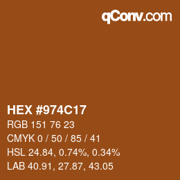 Color code: HEX #974C17 | qconv.com