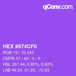Color code: HEX #974CF0 | qconv.com