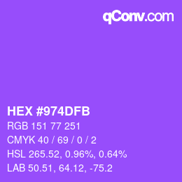 カラーコード: HEX #974DFB | qconv.com