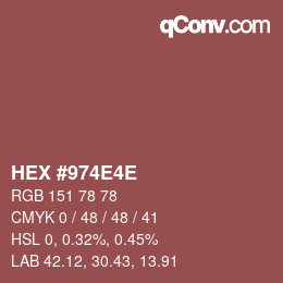 Color code: HEX #974E4E | qconv.com
