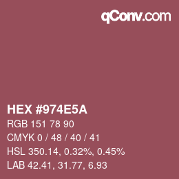 Color code: HEX #974E5A | qconv.com