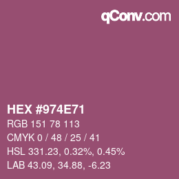 颜色代码: HEX #974E71 | qconv.com