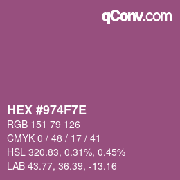 Color code: HEX #974F7E | qconv.com