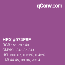 Farbcode: HEX #974F8F | qconv.com