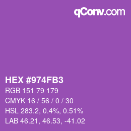 カラーコード: HEX #974FB3 | qconv.com