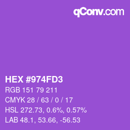 Color code: HEX #974FD3 | qconv.com