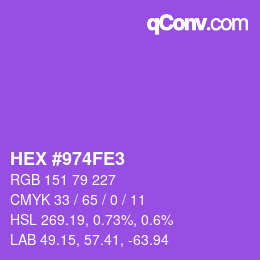 Color code: HEX #974FE3 | qconv.com