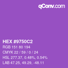 Color code: HEX #9750C2 | qconv.com
