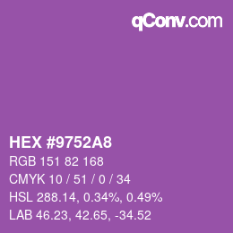 颜色代码: HEX #9752A8 | qconv.com